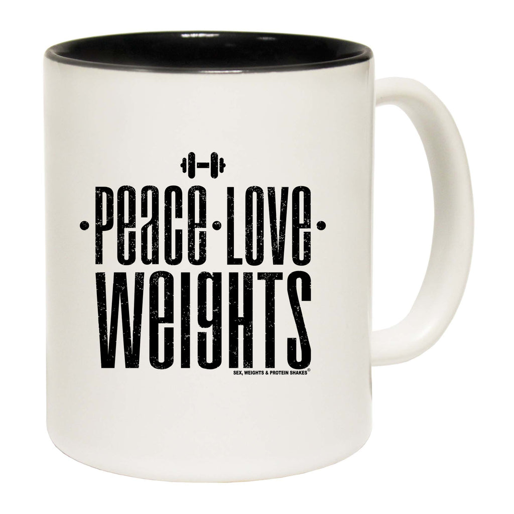 Swps Peace Love Weights - Funny Coffee Mug