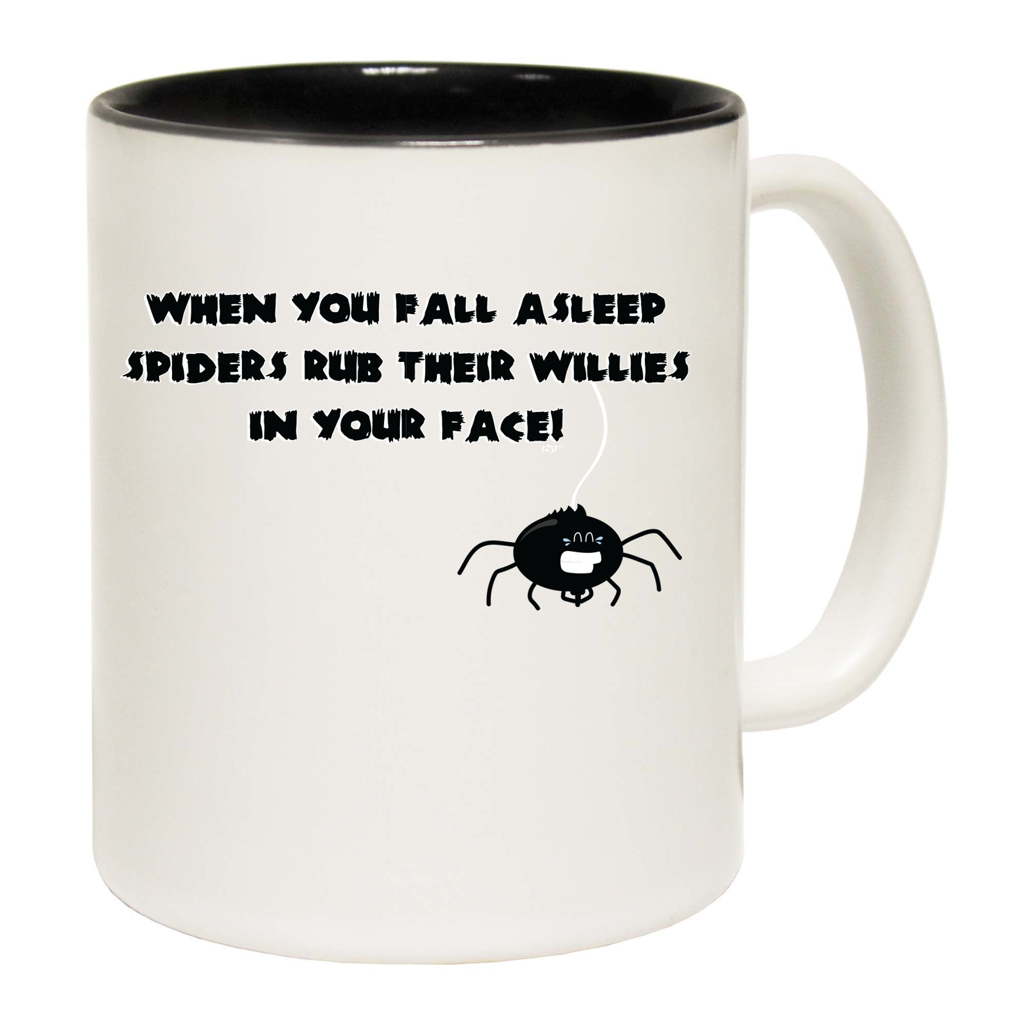 When You Fall Asleep Spiders Rub Their Willies On Your Face - Funny Coffee Mug