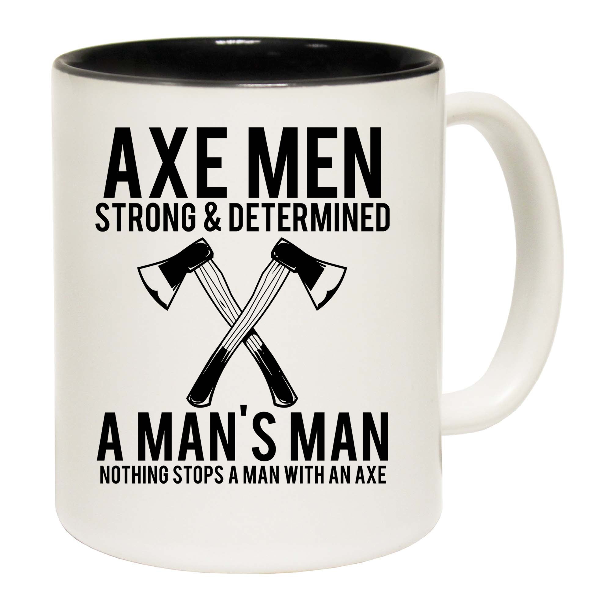 Axe Man Wood Splitting Strong And Determined - Funny Coffee Mug