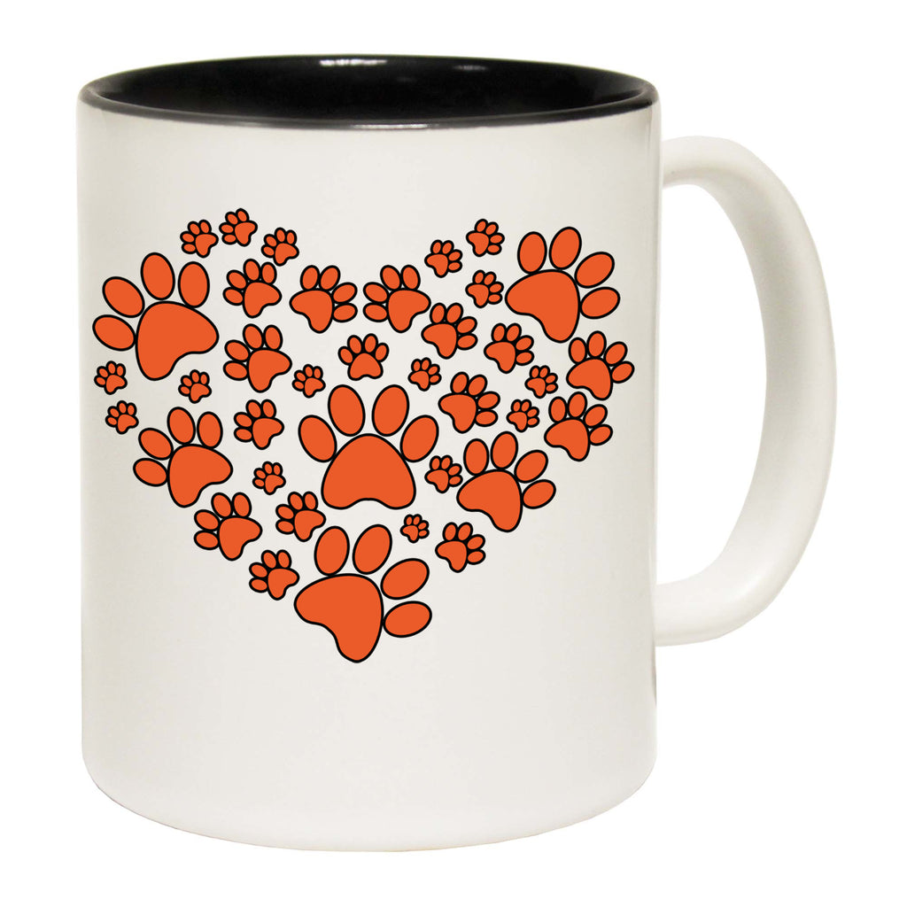 Paw Print Love Heart Dogs Dog Pet Animal - Funny Coffee Mug