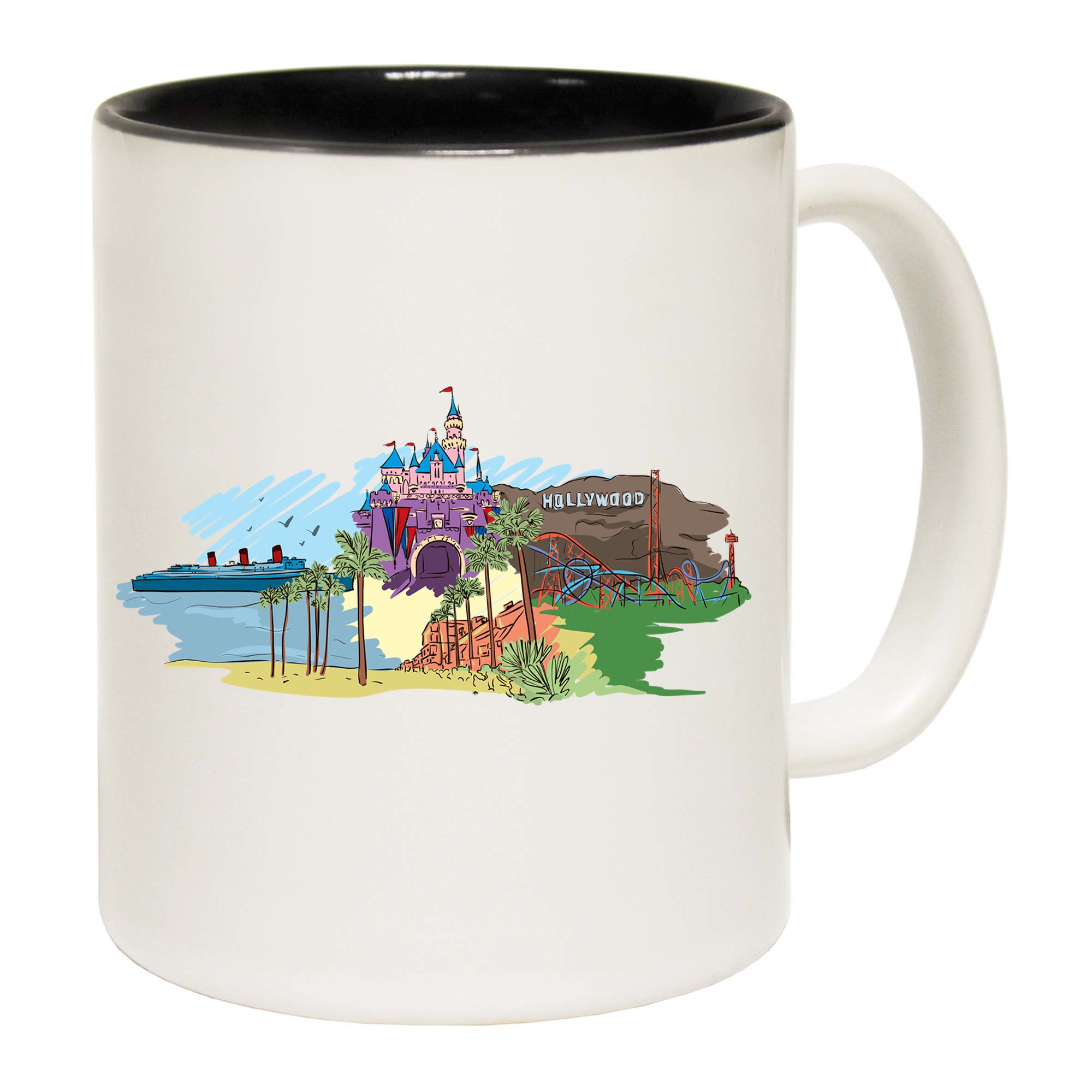 Hollywood Los Angeles California Country Flag Destination - Funny Coffee Mug