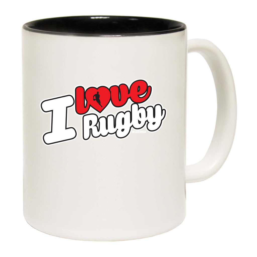 Uau I Love Rugby Stencil - Funny Coffee Mug