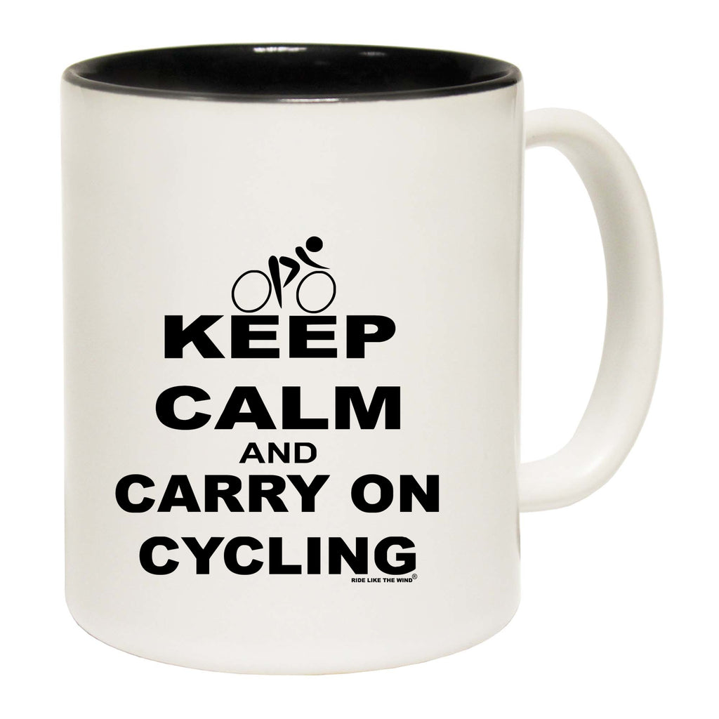 Rltw Keep Calm And Carry On Cycling - Funny Coffee Mug
