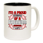 I Am A Proud Husband Of A Freaking Awesome Wife - Funny Coffee Mug