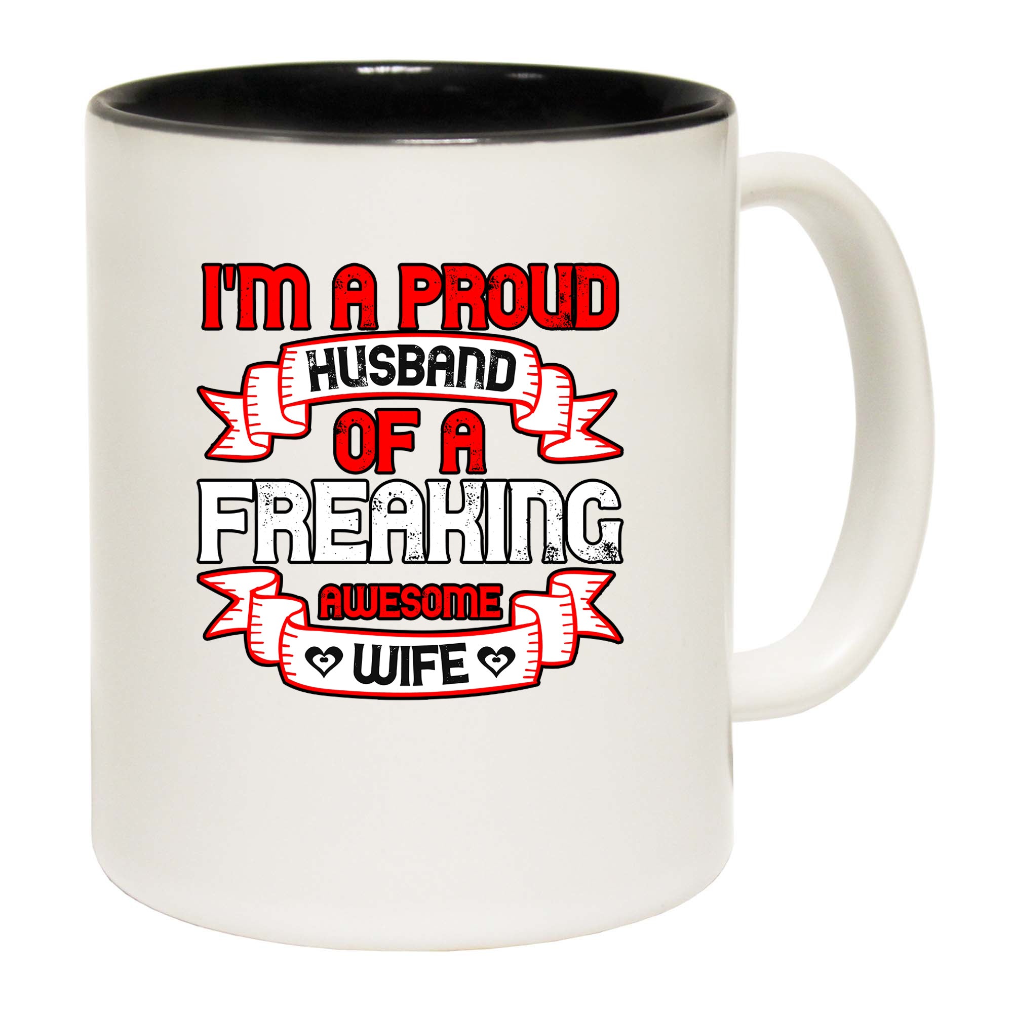 I Am A Proud Husband Of A Freaking Awesome Wife - Funny Coffee Mug