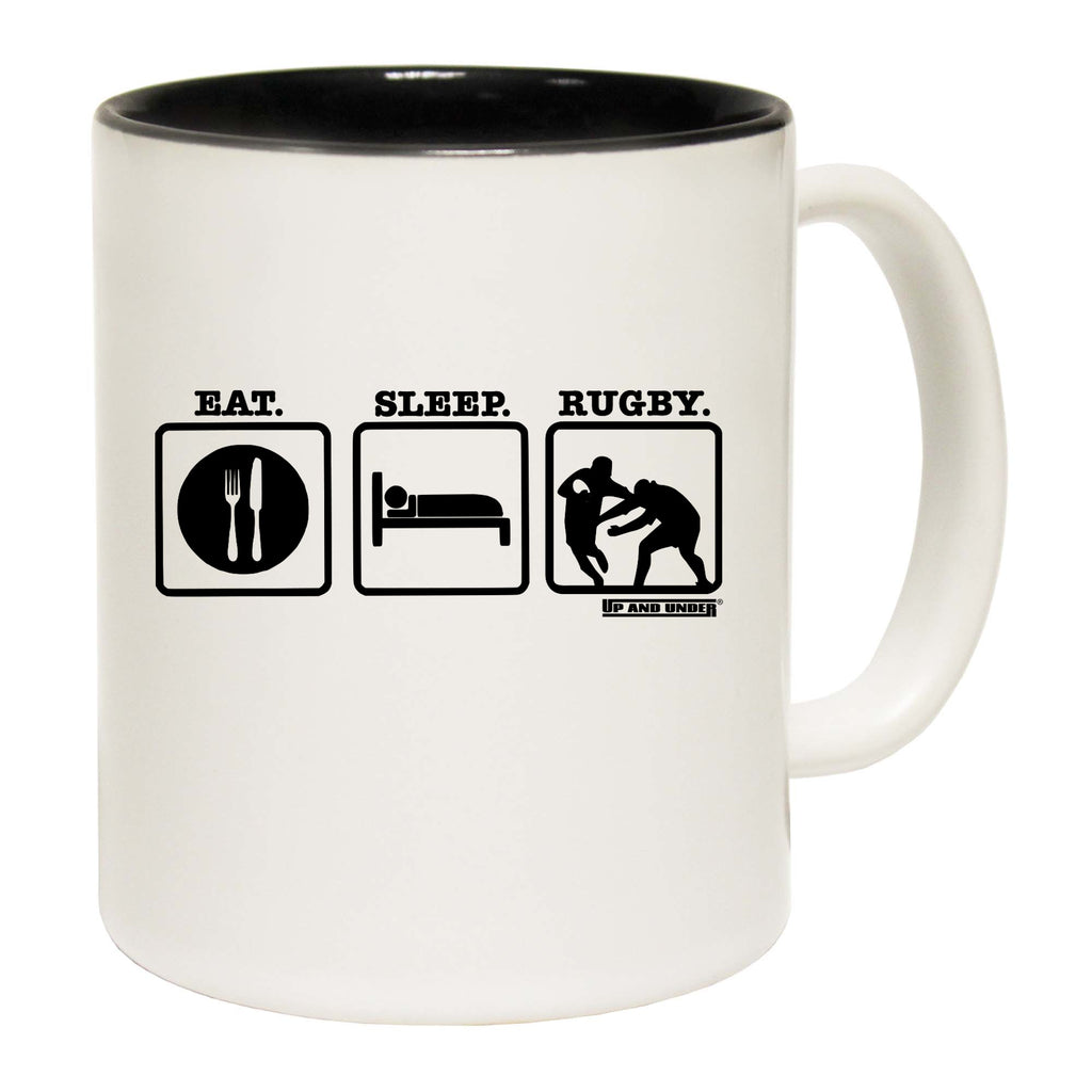 Uau Eat Sleep Rugby - Funny Coffee Mug