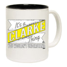 Clarke V2 Surname Thing - Funny Coffee Mug Cup