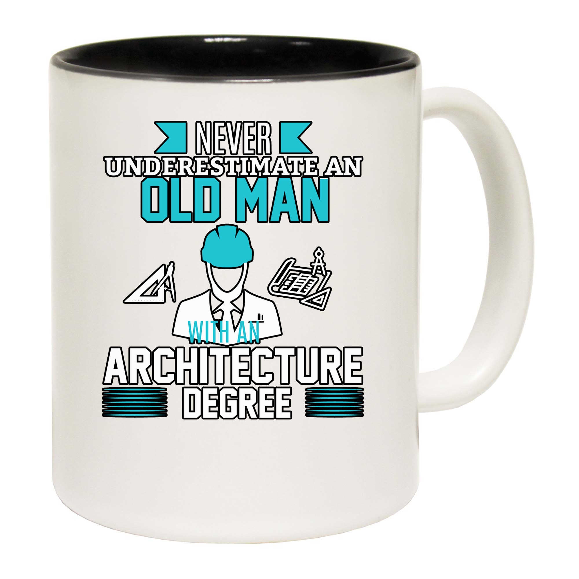 Never Underestimate Old Man Architecture Degree Architect - Funny Coffee Mug