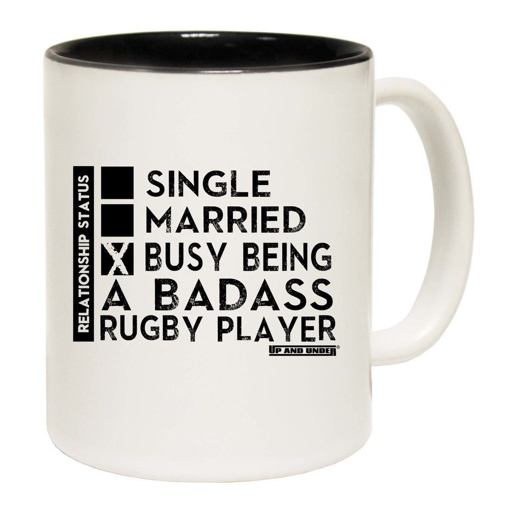Uau Relationship Status Badass Rugby Player - Funny Coffee Mug