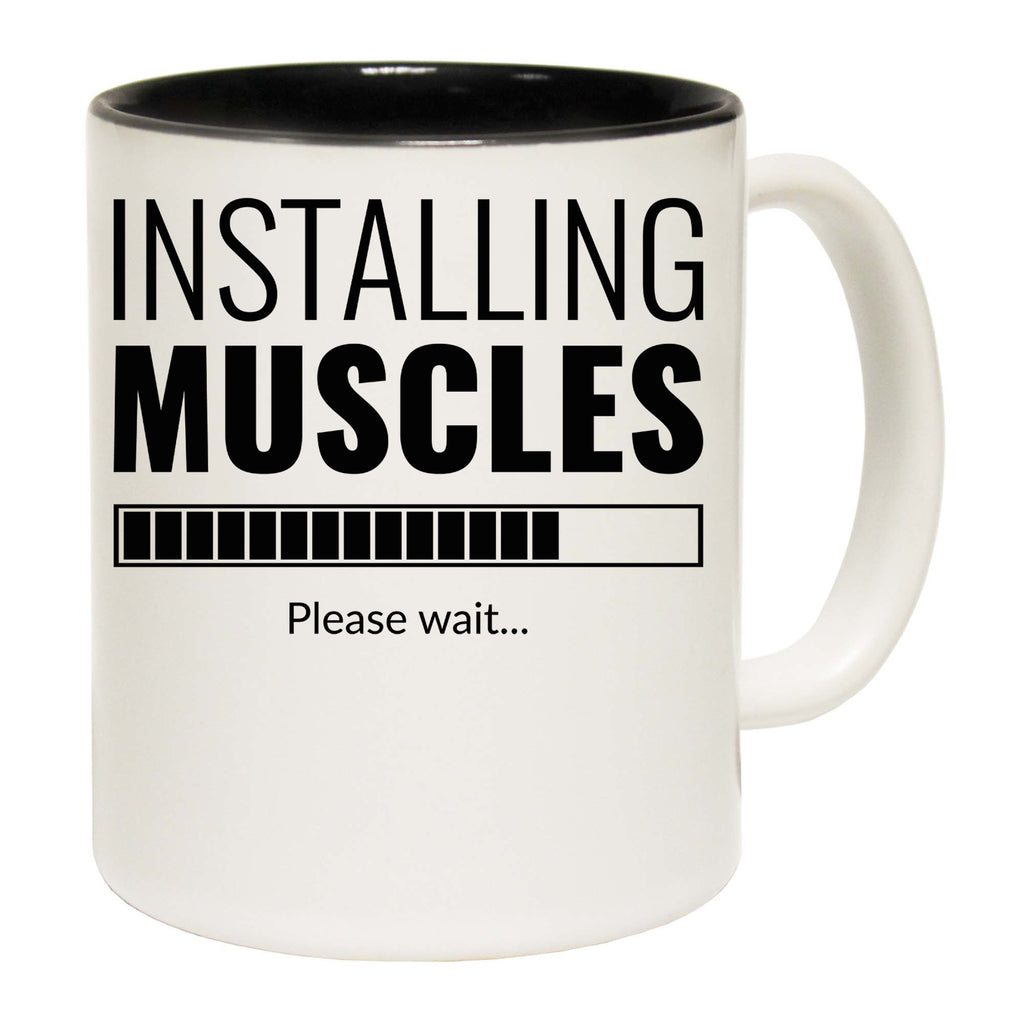 Installing Muscles Gym Bodybuilding Weights - Funny Coffee Mug