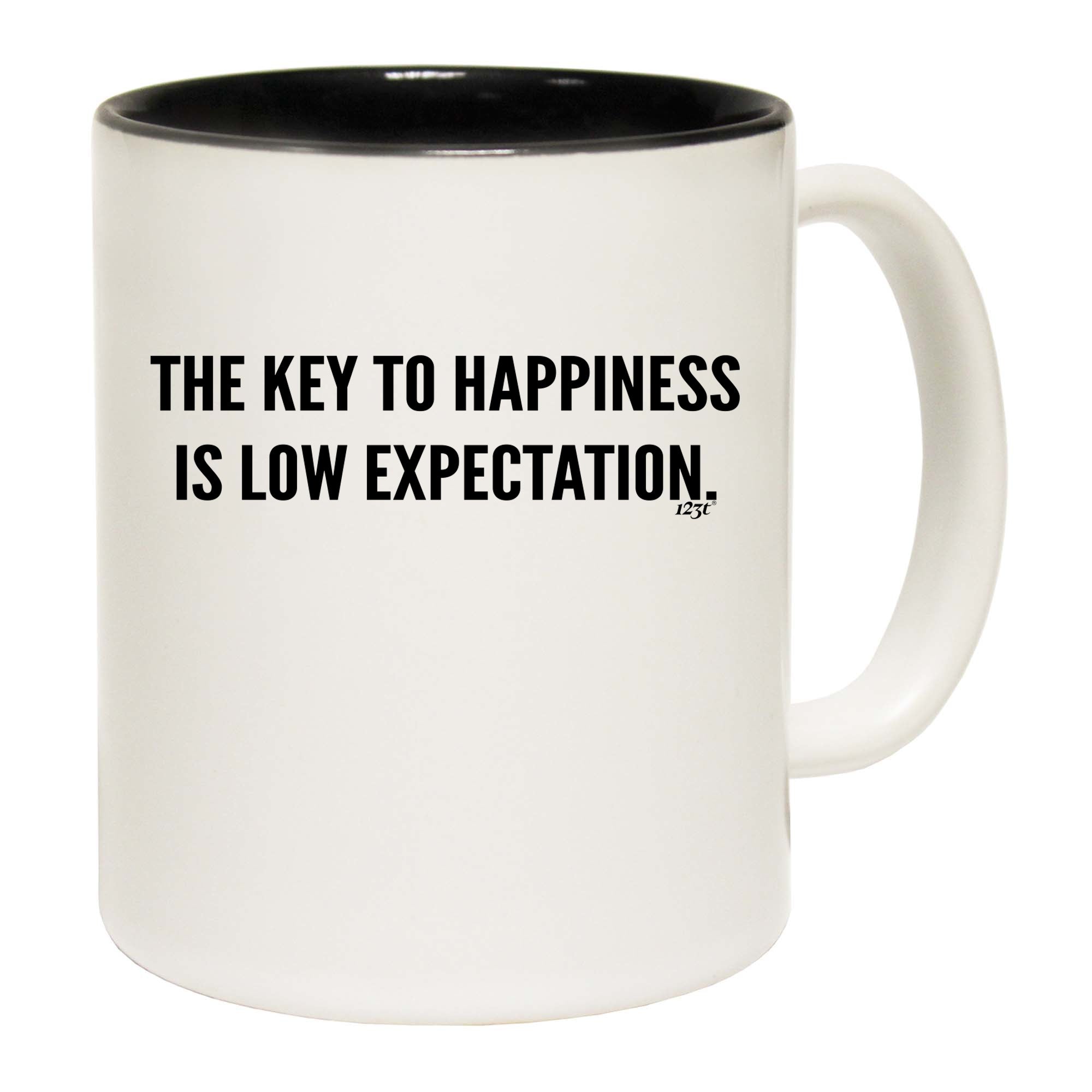 The Key To Happiness Is Low Expectation - Funny Coffee Mug