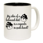 Balanced Diet Is A Cupcake Each Hand - Funny Coffee Mug Cup