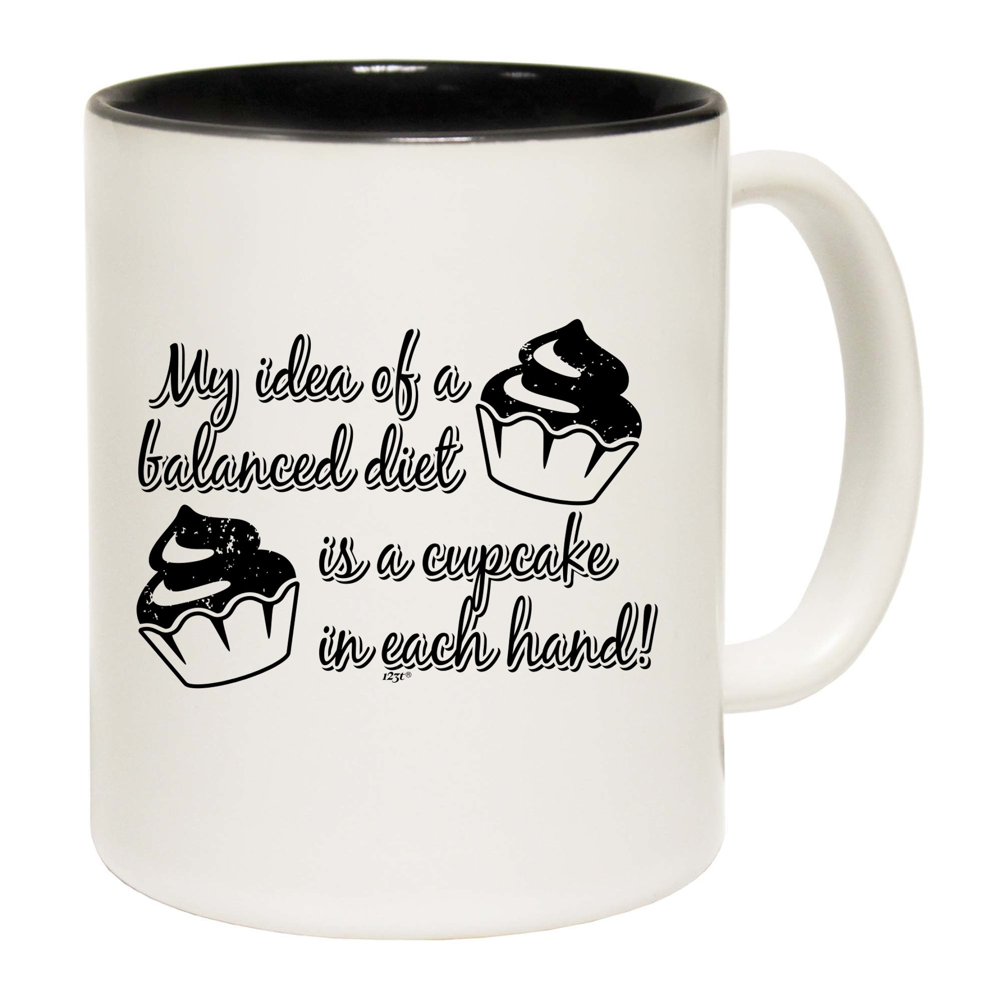 Balanced Diet Is A Cupcake Each Hand - Funny Coffee Mug Cup