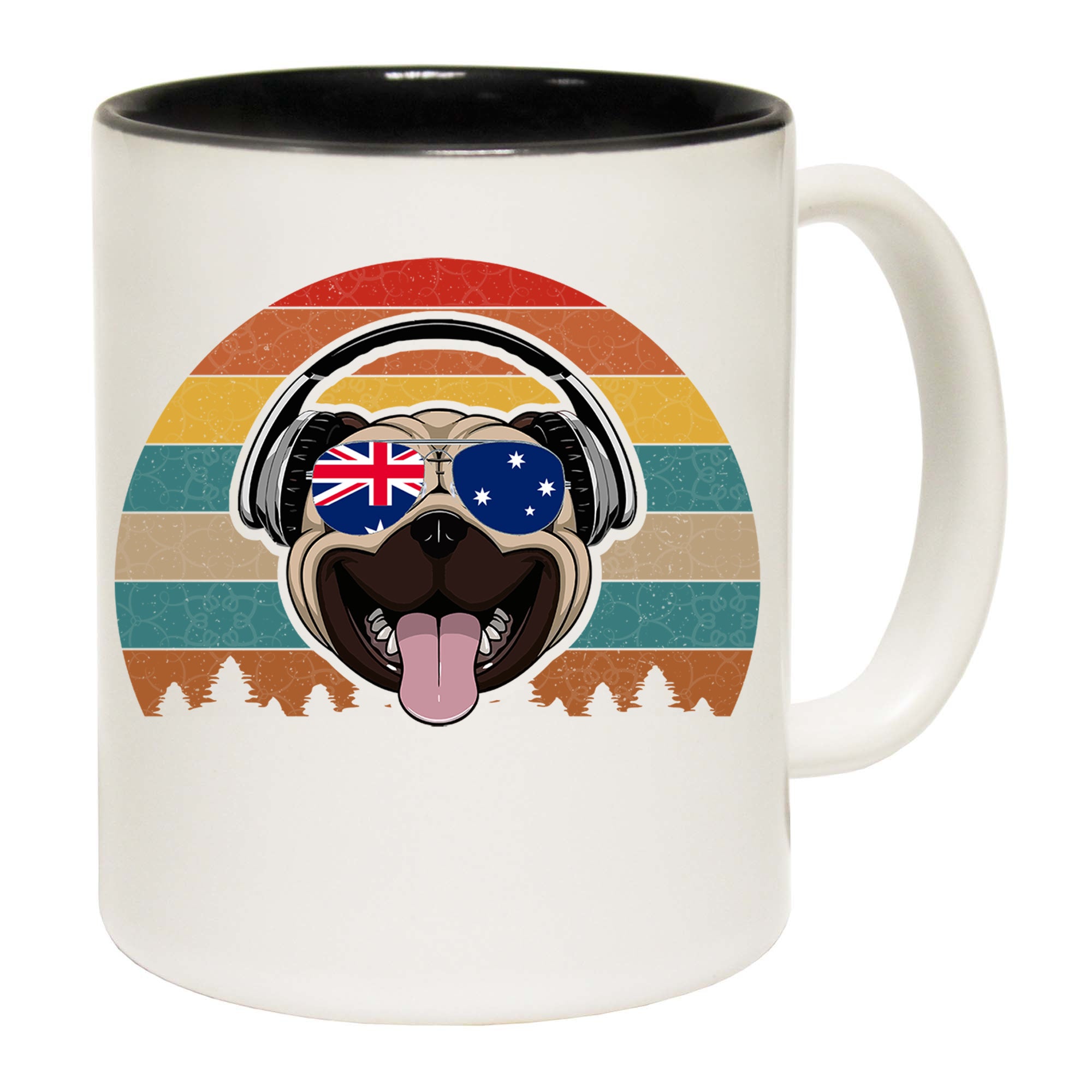 Cool Pug Headphones - Funny Coffee Mug
