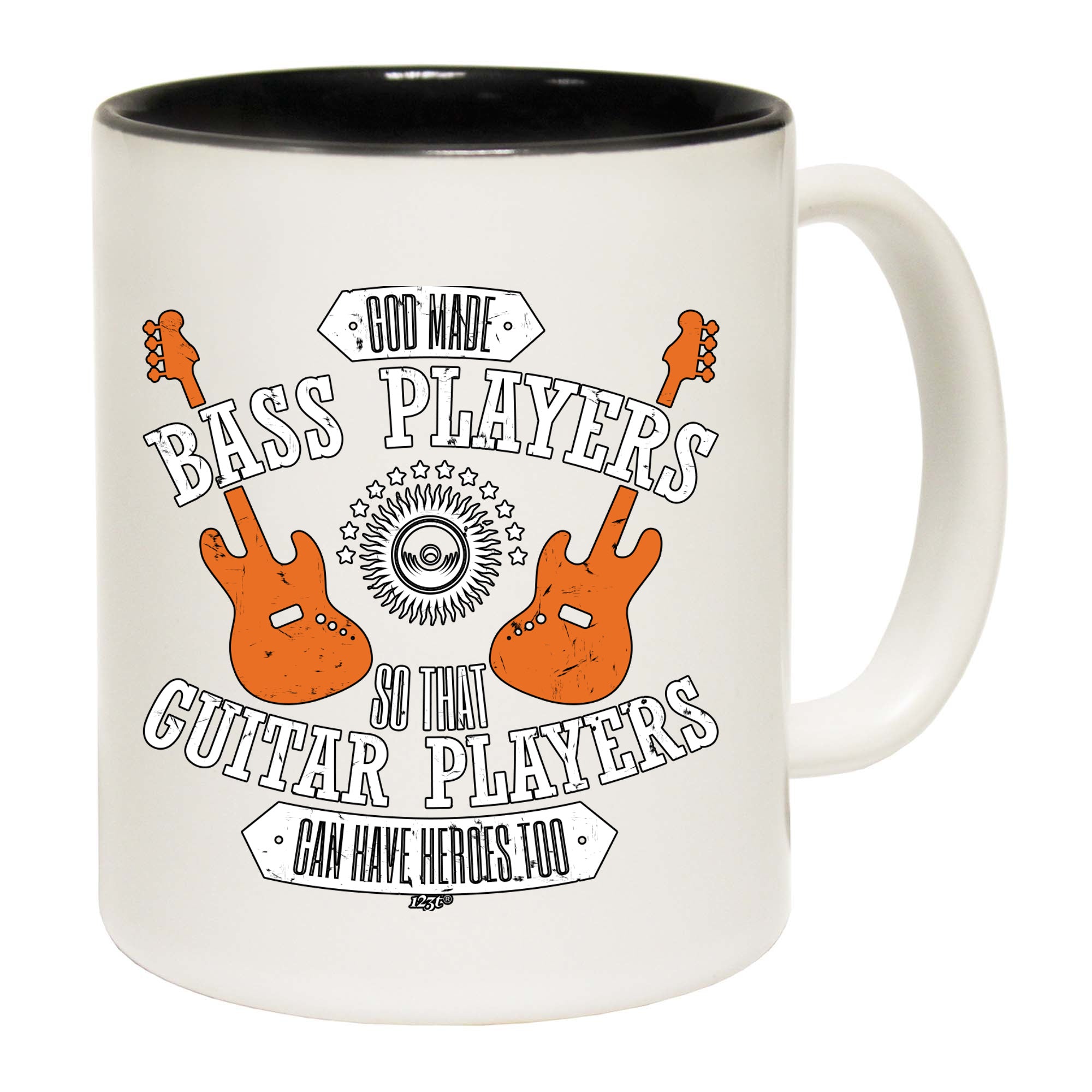 God Made Bass Players Guitar Music - Funny Coffee Mug Cup