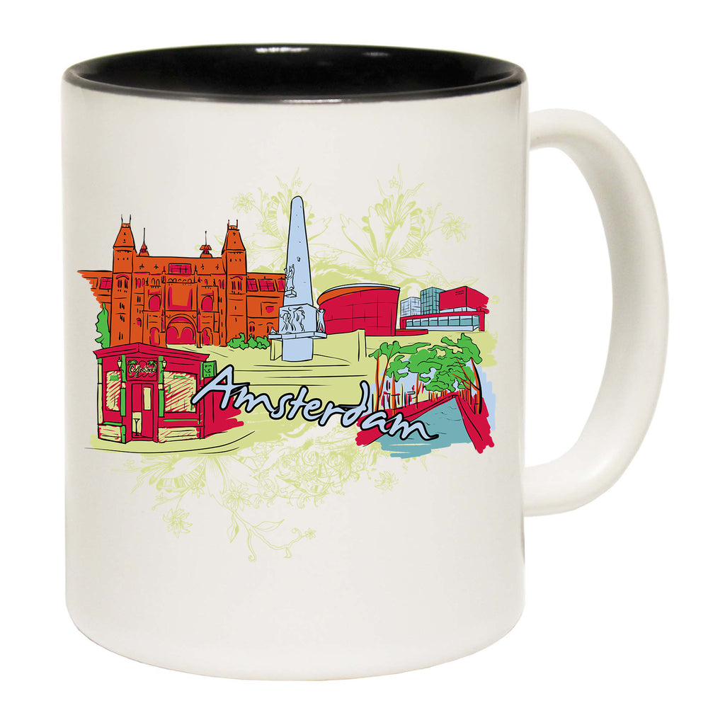 Amsterdam Netherlands Country Flag Destination - Funny Coffee Mug