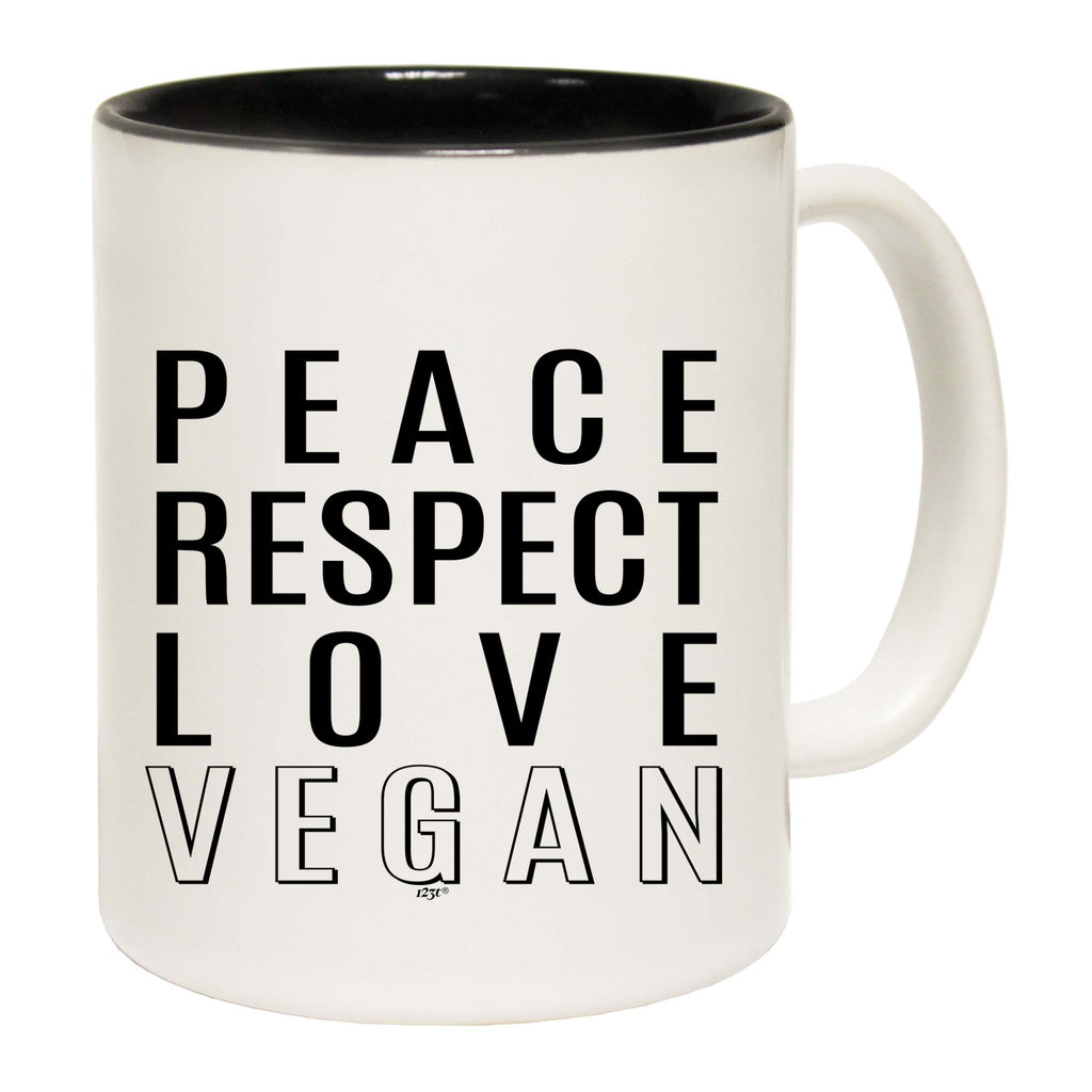 Peace Respect Love Vegan - Funny Coffee Mug