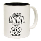 Know Html And Css - Funny Coffee Mug