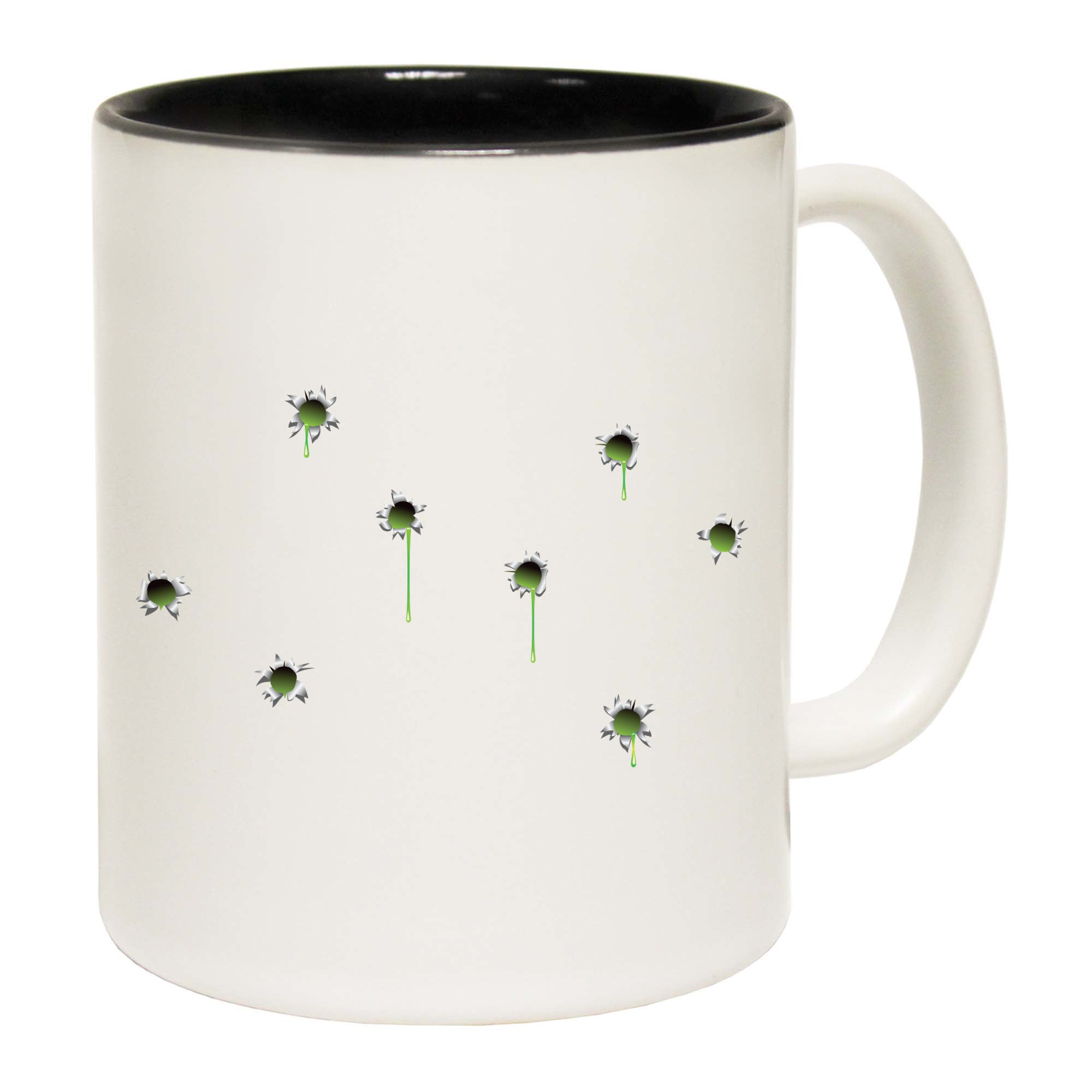 Bullet Holes Green - Funny Coffee Mug Cup