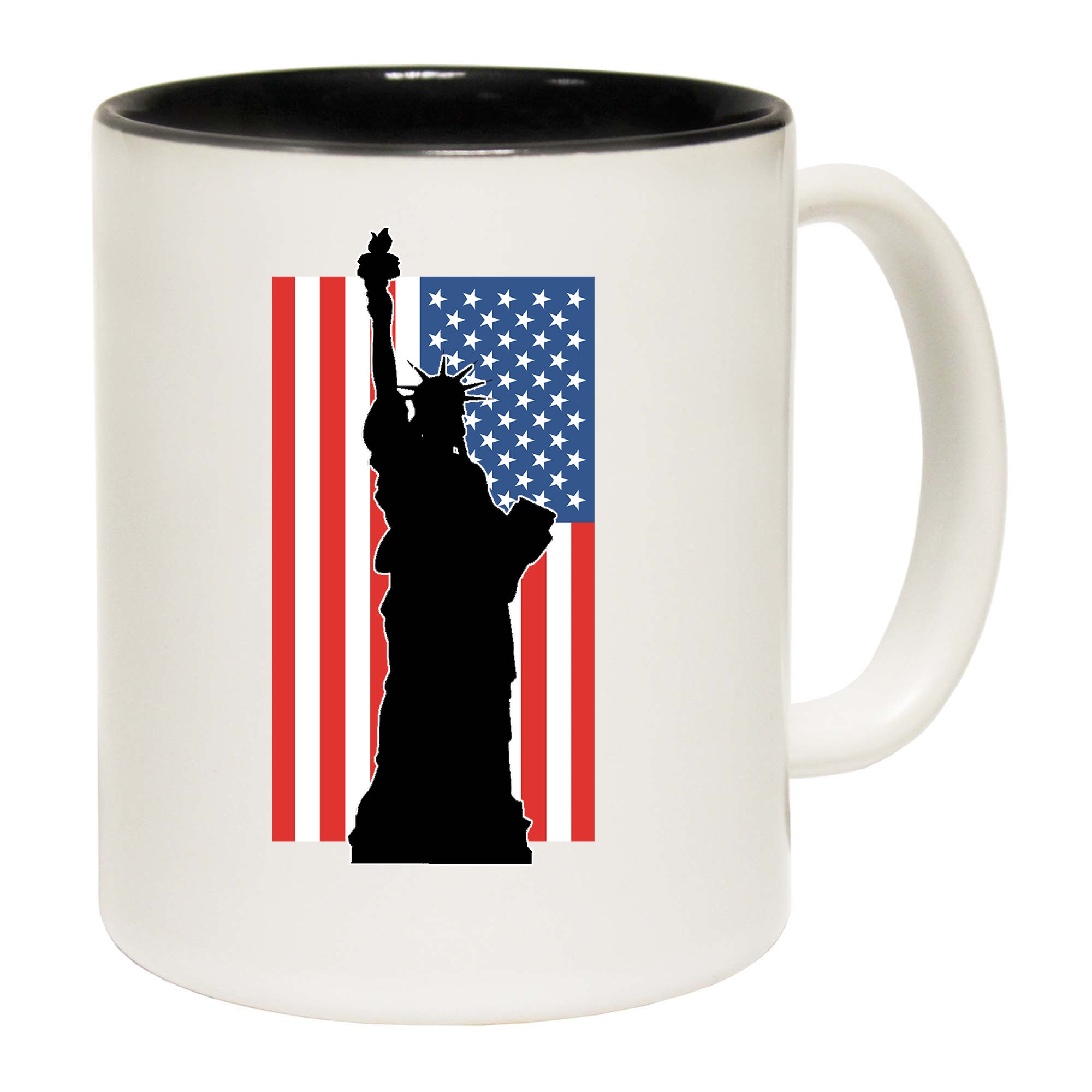 Statue Liberty New York Usa Flag - Funny Coffee Mug