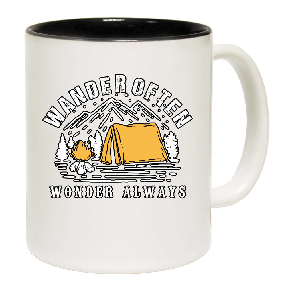 Wander Often Wonder Always Camping Hiking - Funny Coffee Mug