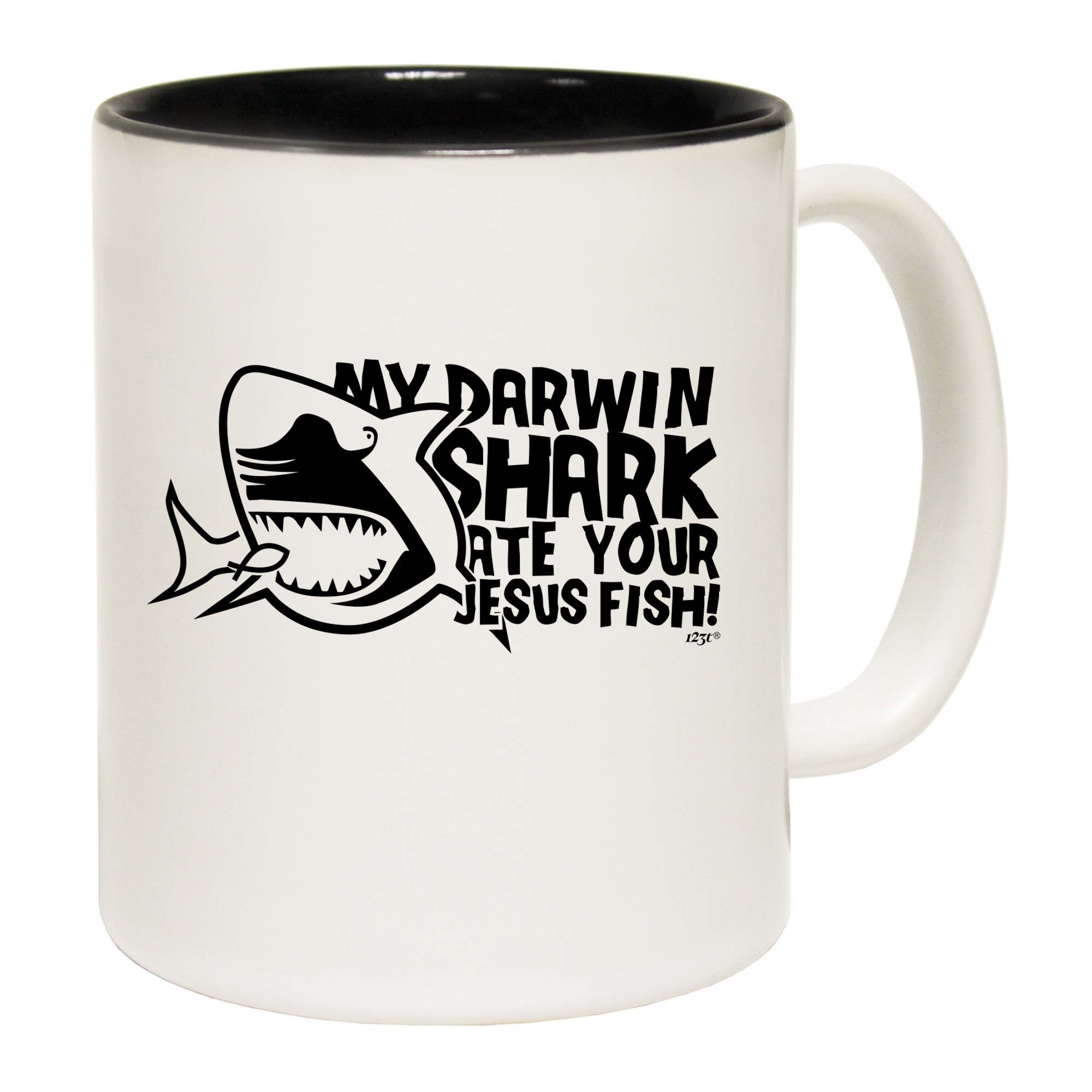 My Darwin Shark Ate Your Jesus Fish - Funny Coffee Mug