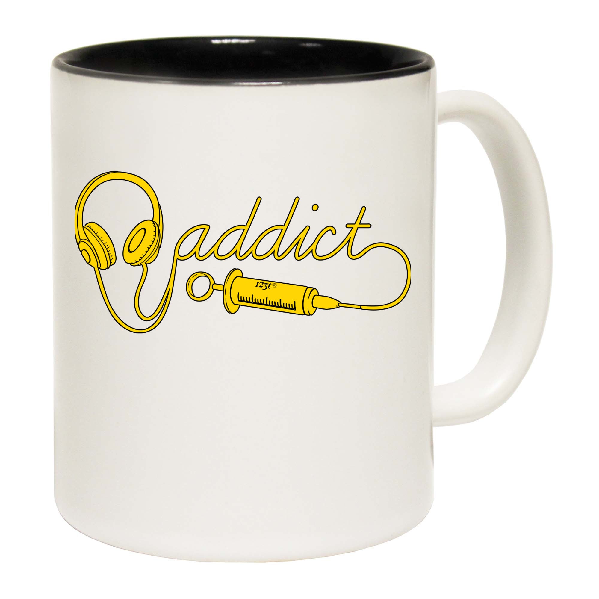 Dj Addict Headphone Head Phones Music - Funny Coffee Mug Cup