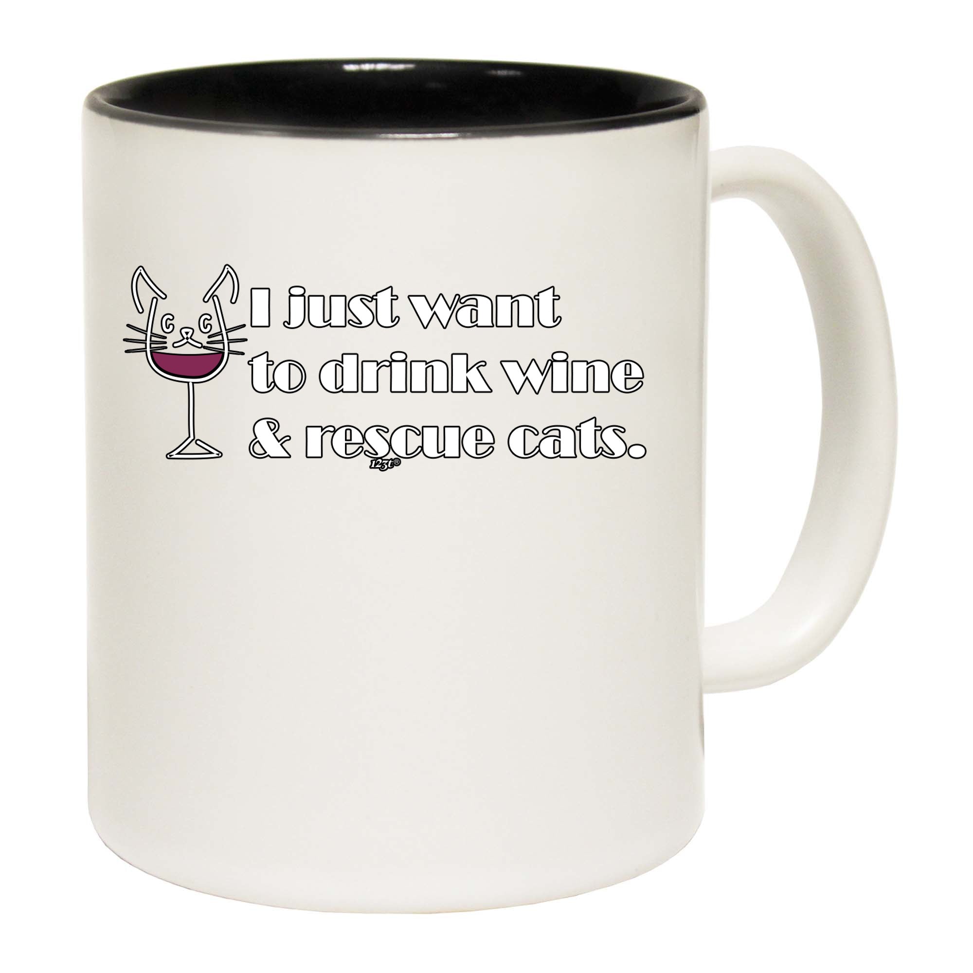 Drink Wine And Rescue Cats - Funny Coffee Mug Cup