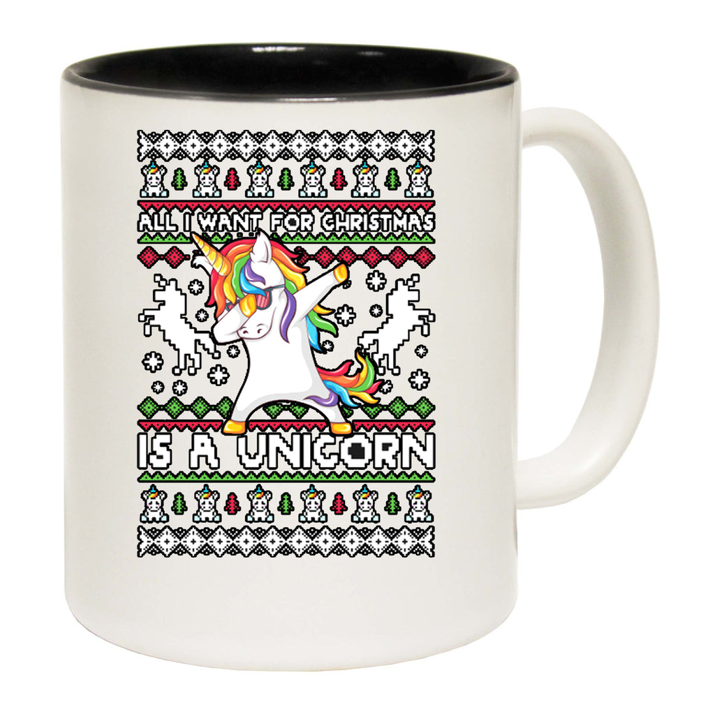 Xmas All I Want For Christmas Unicorn Dab Dabbing - Funny Coffee Mug