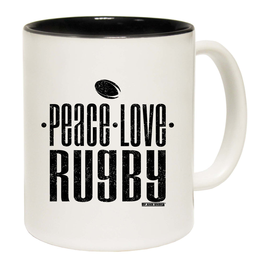 Uau Peace Love Rugby - Funny Coffee Mug