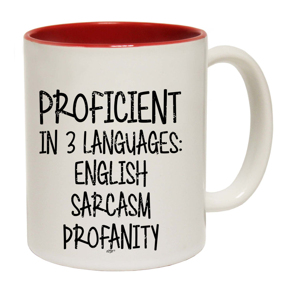 Proficient In 3 Languages English Sarcasm Profanity - Funny Coffee Mug