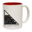Never Argue With A 90 Angle Its Always Right - Funny Coffee Mug