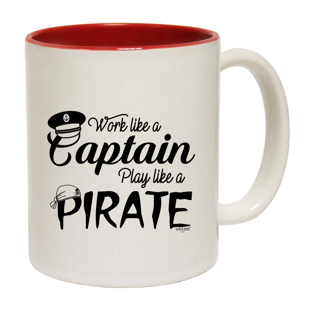 Ob Work Like A Captain Play Like A Pirate - Funny Coffee Mug