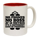 Ow No Phones No Boss At 18 Meters Pressure - Funny Coffee Mug