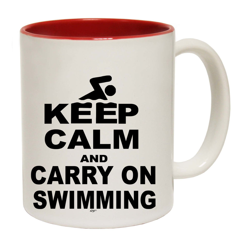 Keep Calm And Carry On Swimming - Funny Coffee Mug