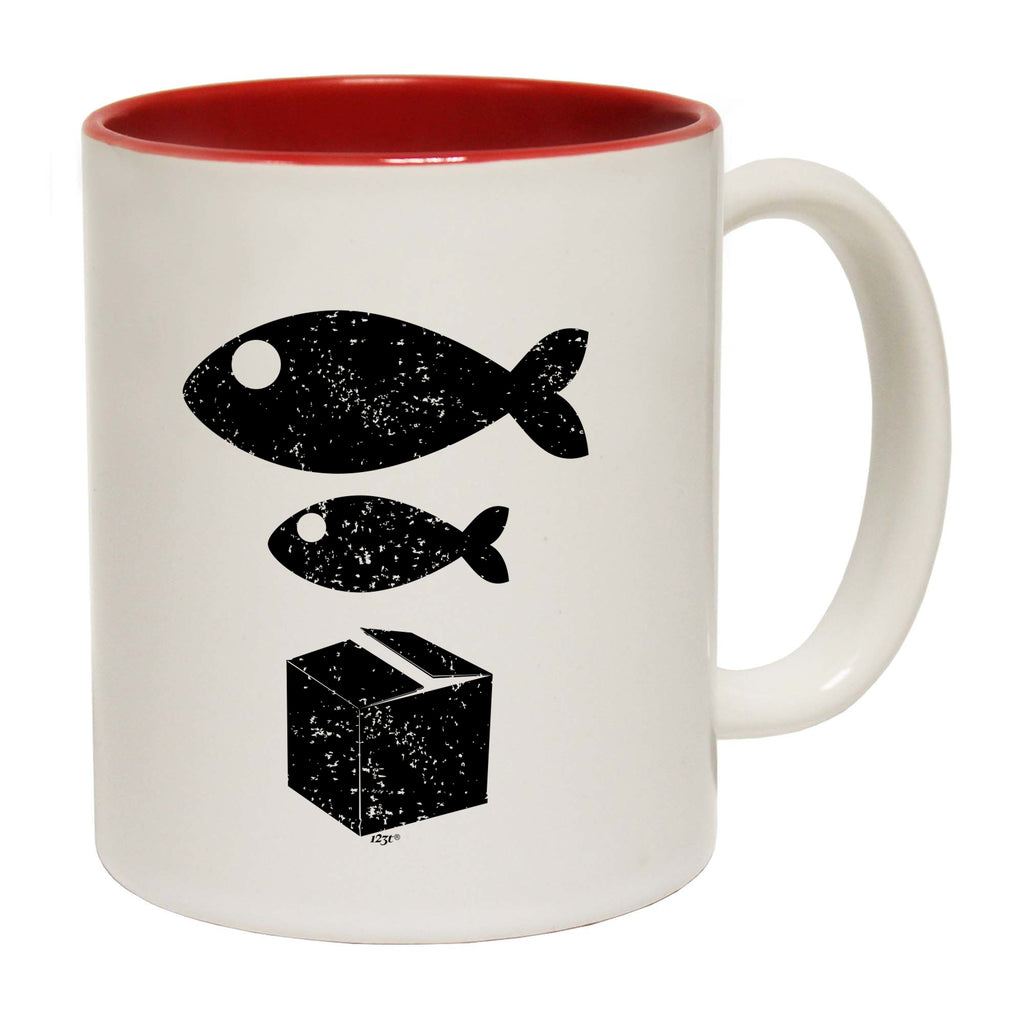 Rave Big Fish Little Fish Cardboard Box - Funny Coffee Mug