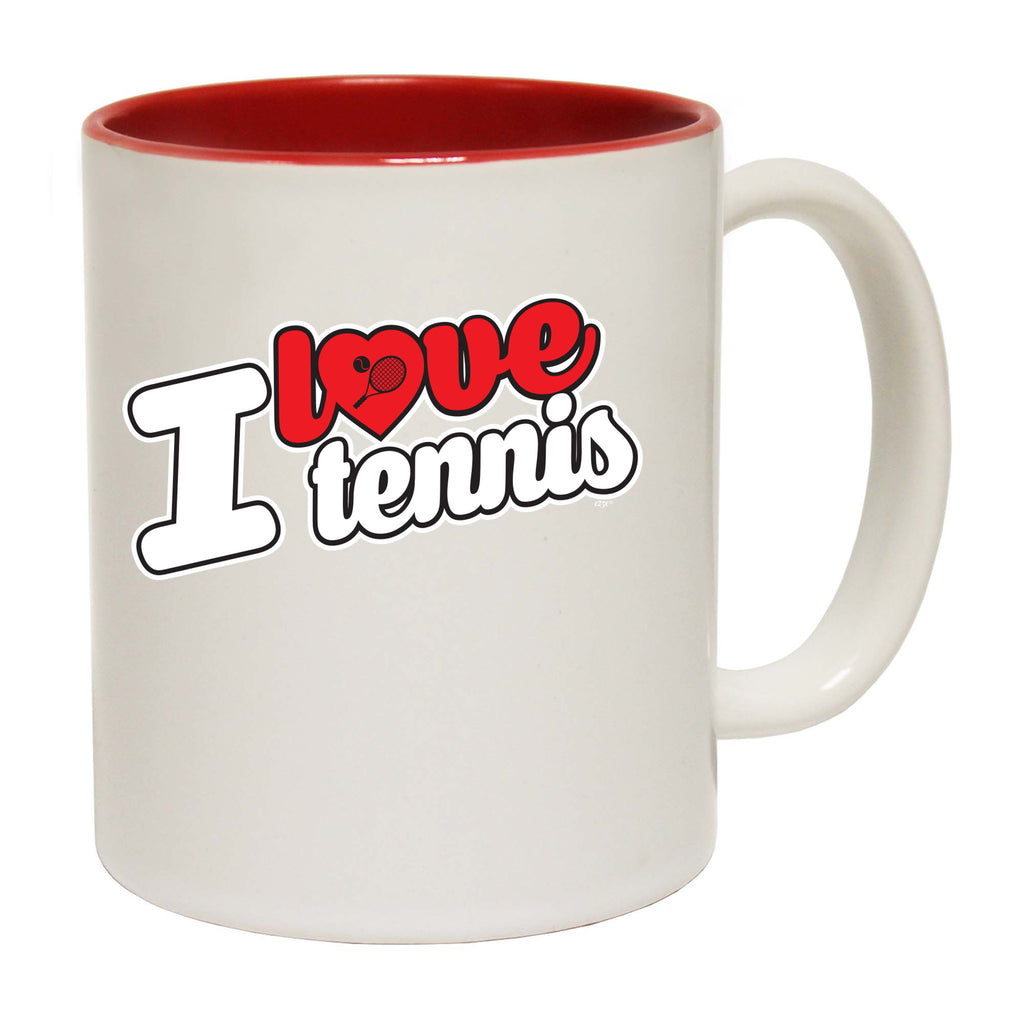 Love Tennis Stencil - Funny Coffee Mug