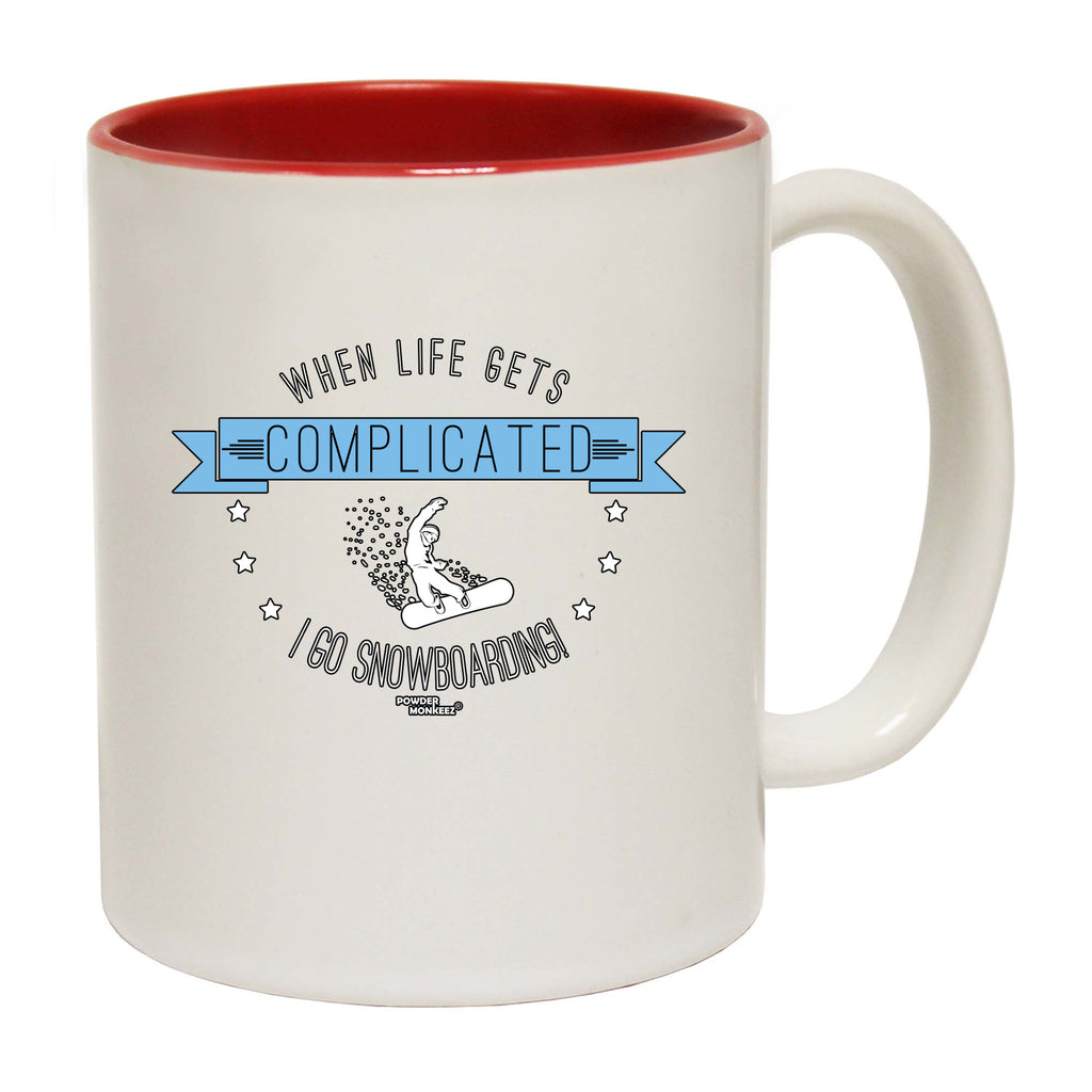 Pm When Life Gets Complicated Snowboarding - Funny Coffee Mug