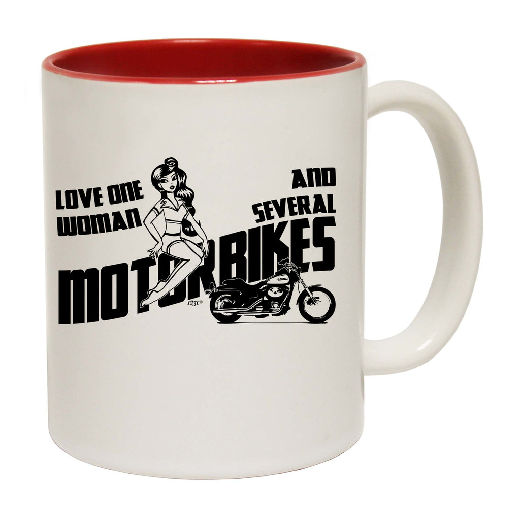 Love One Woman And Several Motorbikes White - Funny Coffee Mug