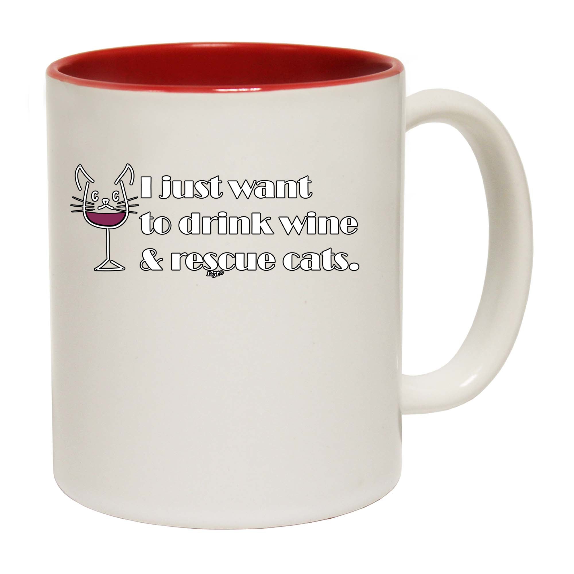 Drink Wine And Rescue Cats - Funny Coffee Mug Cup