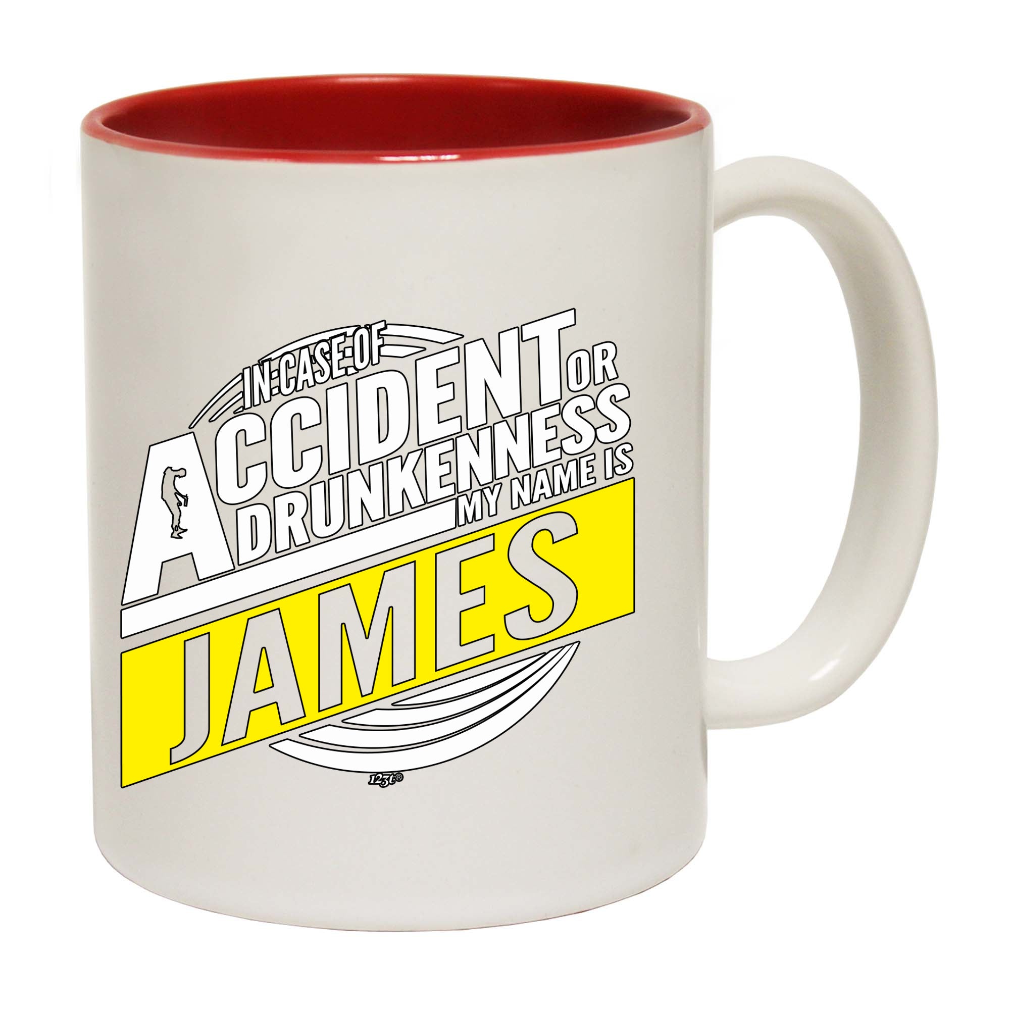 In Case Of Accident Or Drunkenness James - Funny Coffee Mug Cup
