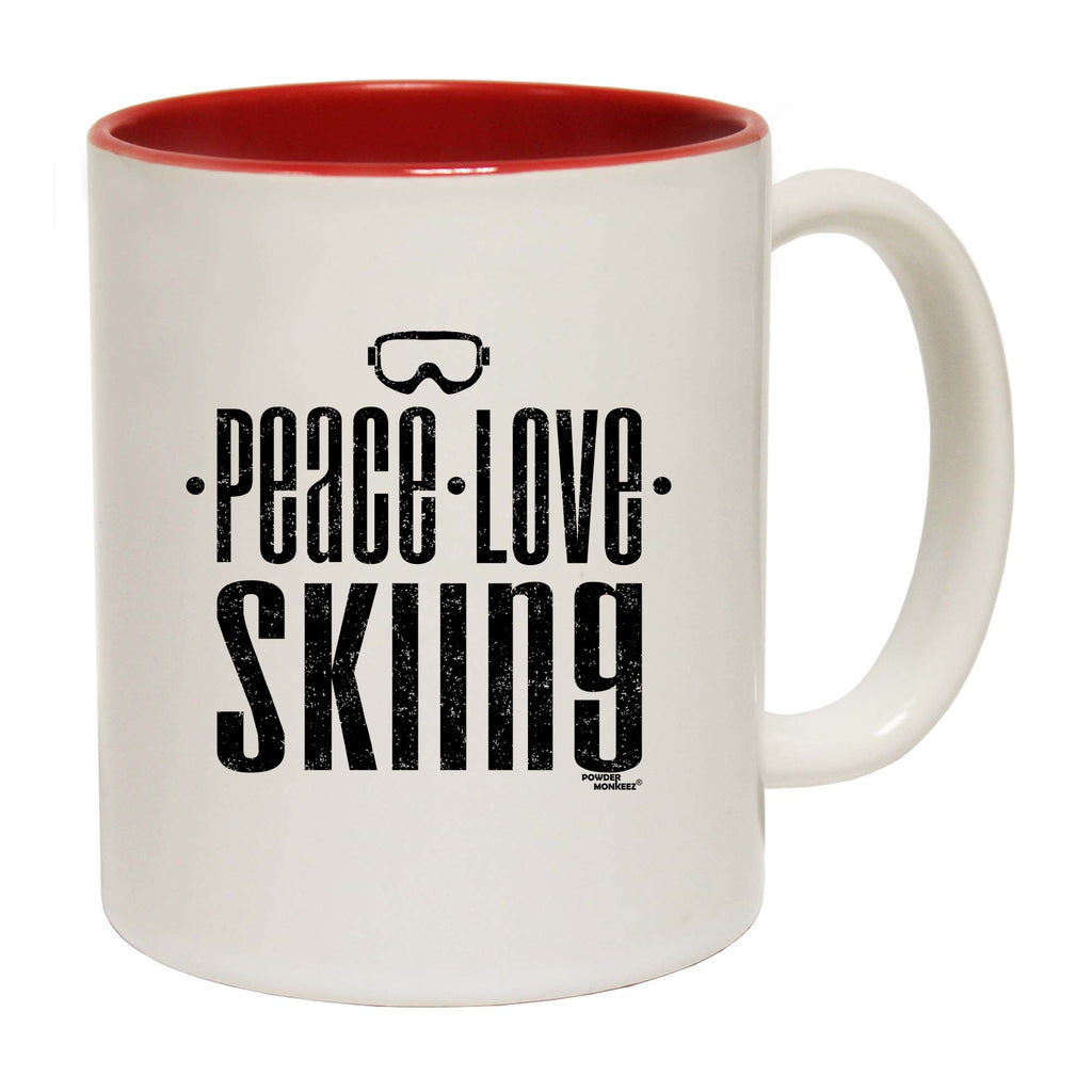 Pm Peace Love Skiing - Funny Coffee Mug