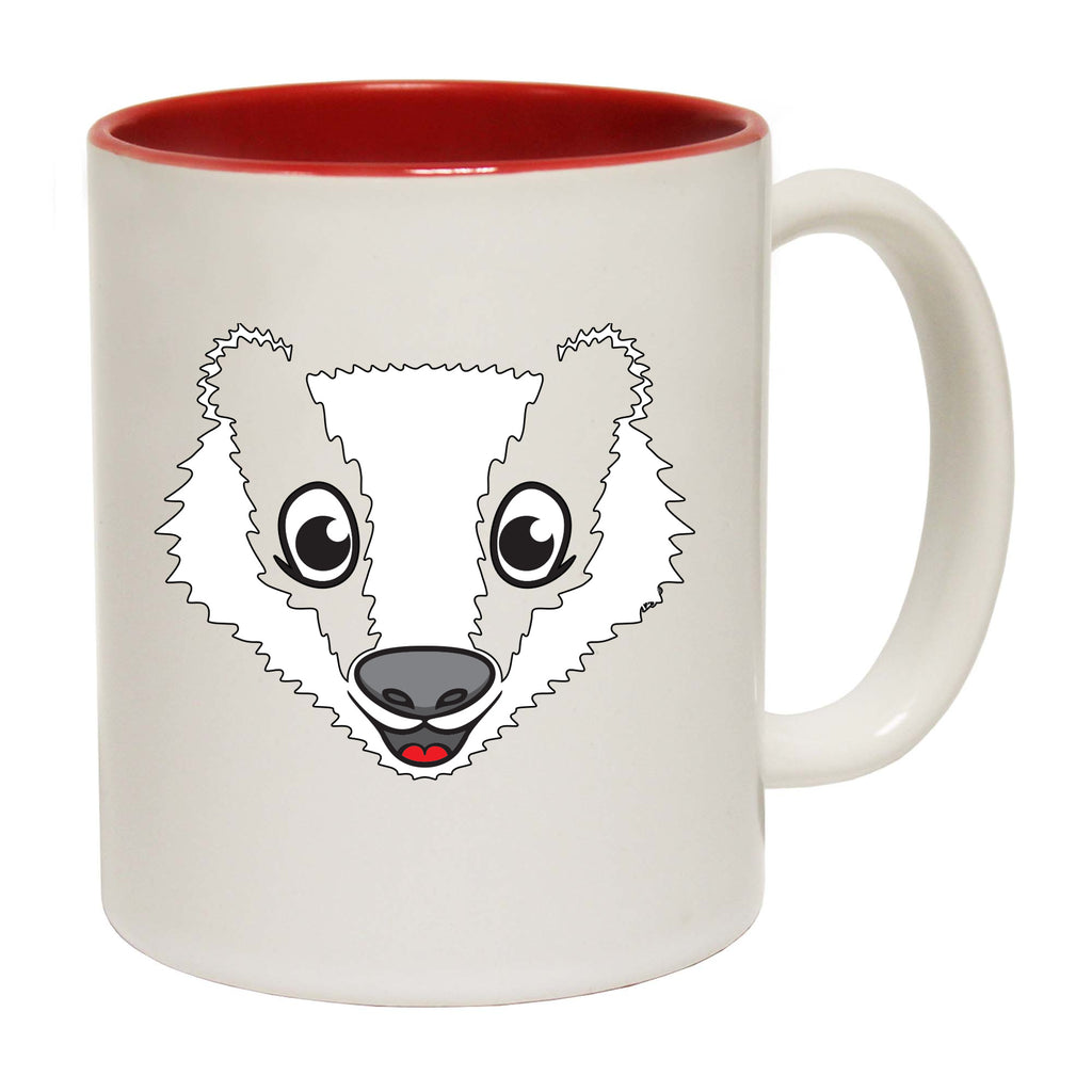 Badger Animal Face Ani Mates - Funny Coffee Mug Cup