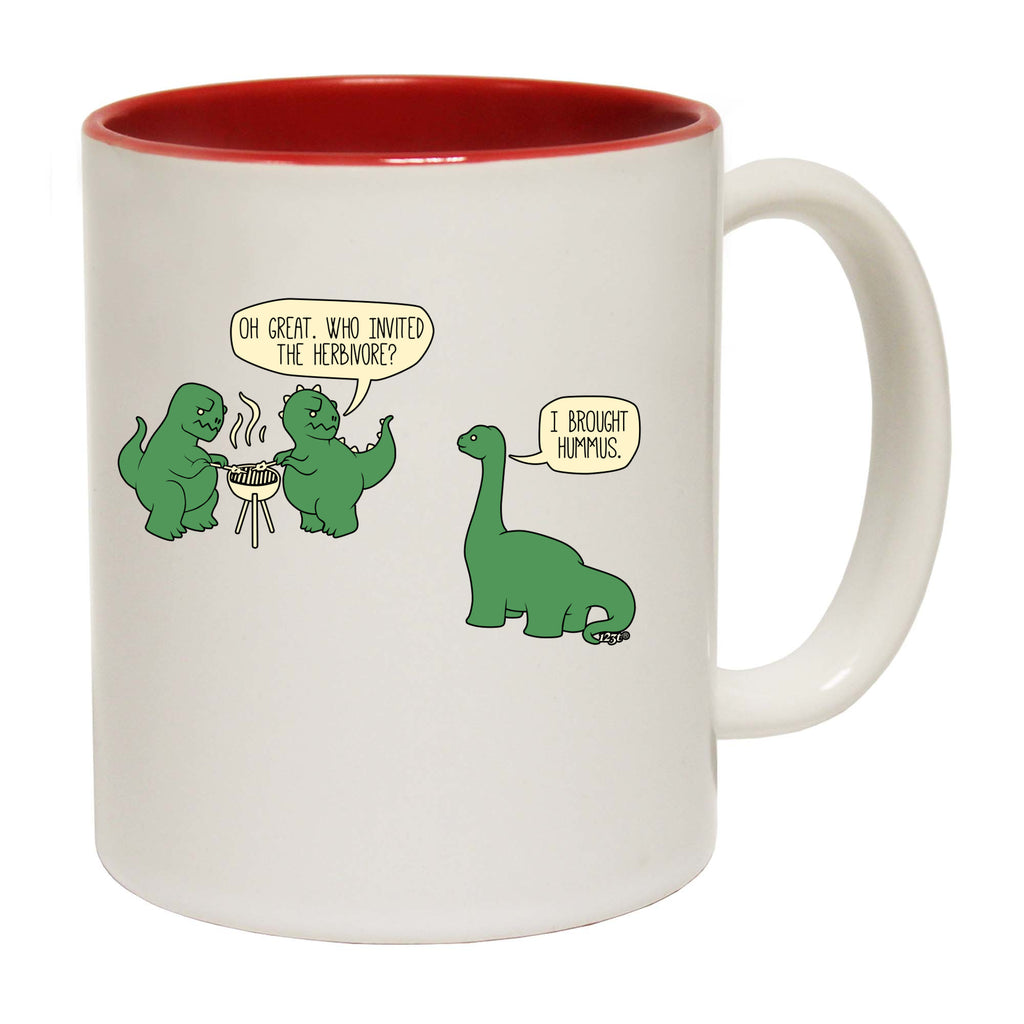 Invited The Herbivore Dinosaur - Funny Coffee Mug Cup