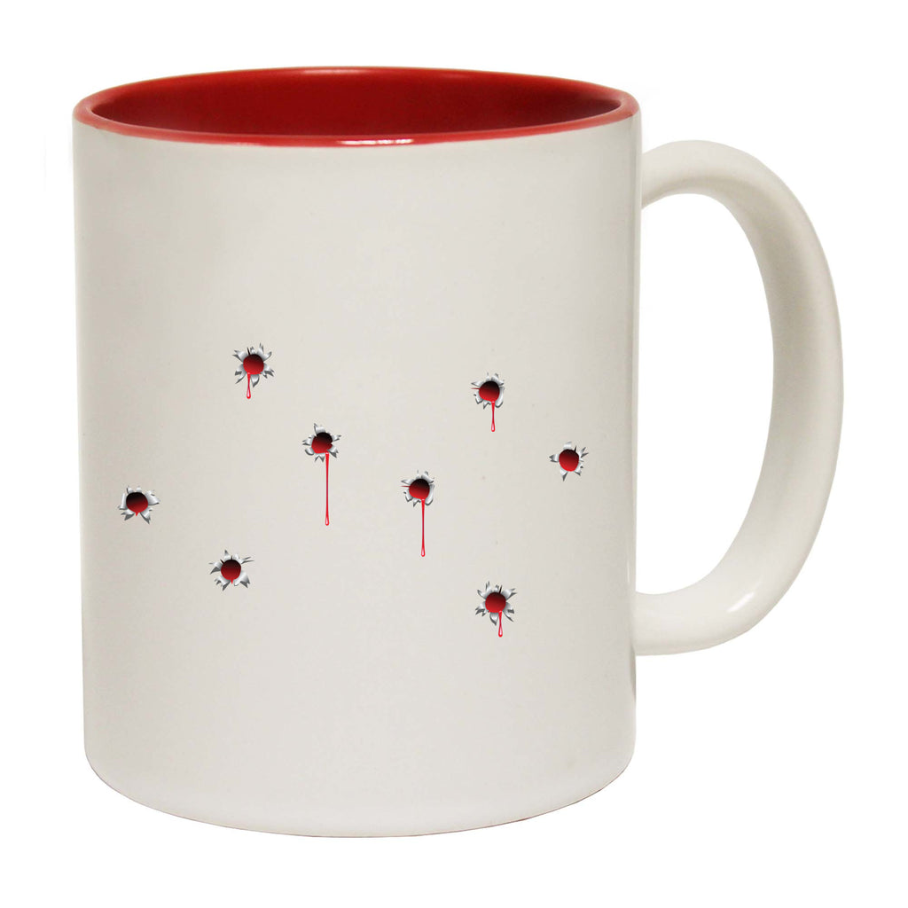 Bullet Holes Red - Funny Coffee Mug Cup
