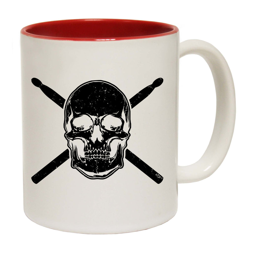Skull Drumsticks Drums Music - Funny Coffee Mug