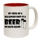 Balanced Diet Is A Beer Each Hand - Funny Coffee Mug Cup