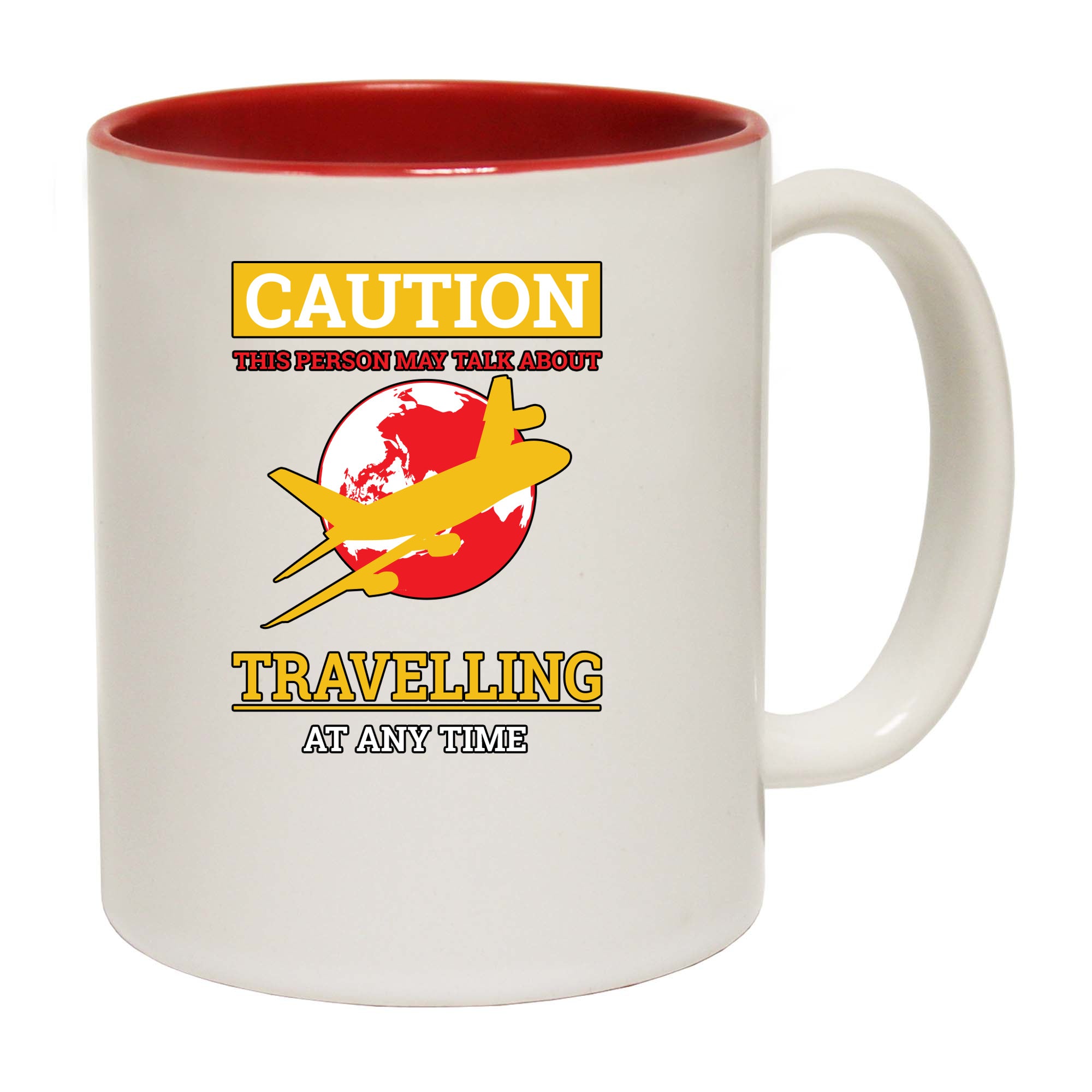 Travelling Caution This Person May Talk About Travelling At Anytime - Funny Coffee Mug