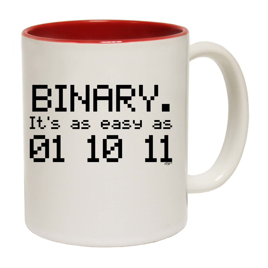 Binary Its As Easy As 01 10 11 - Funny Coffee Mug Cup