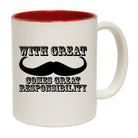 With Great Moustache Comes Great Responsibility Black - Funny Coffee Mug